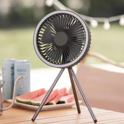 Floor Lamp Tripod - Ventilador Portátil de Camping con Luz
