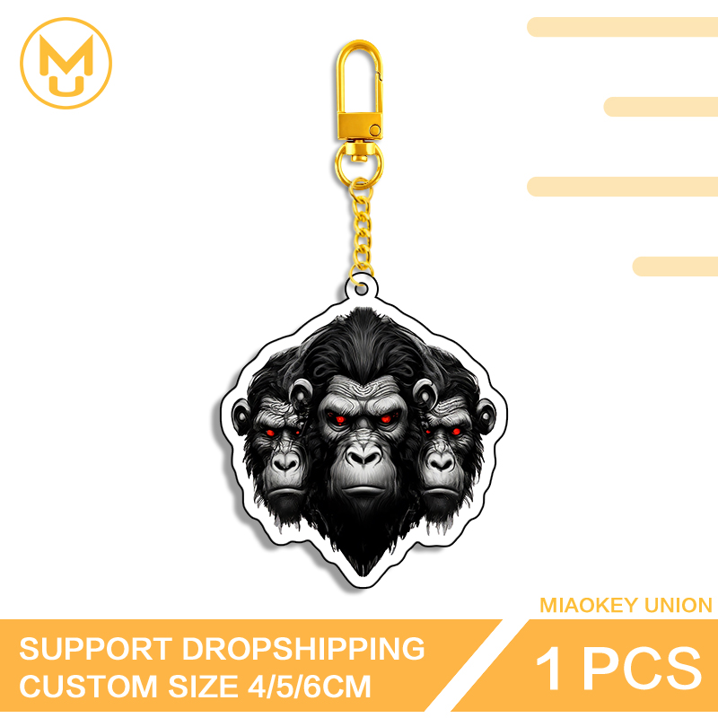 Union Lighting & Decor Hours - Llavero con tres cabezas de chimpancé,