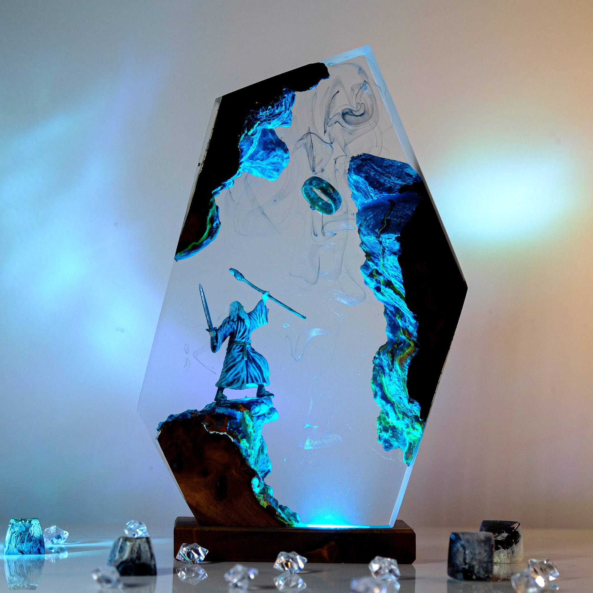 Lighting Decoration For Wedding - Lámpara de Resina con Figura de