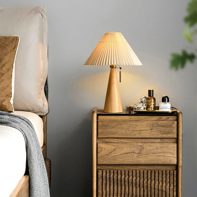 Lighting Decor For Home - Lámpara de mesa plisada retro, luces