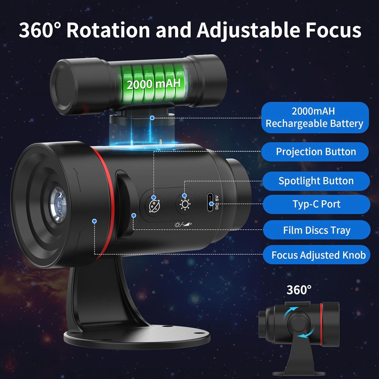 Proyector de Galaxia 4K 6 en 1 - Ambient Lighting Decor For Room reseña y precio