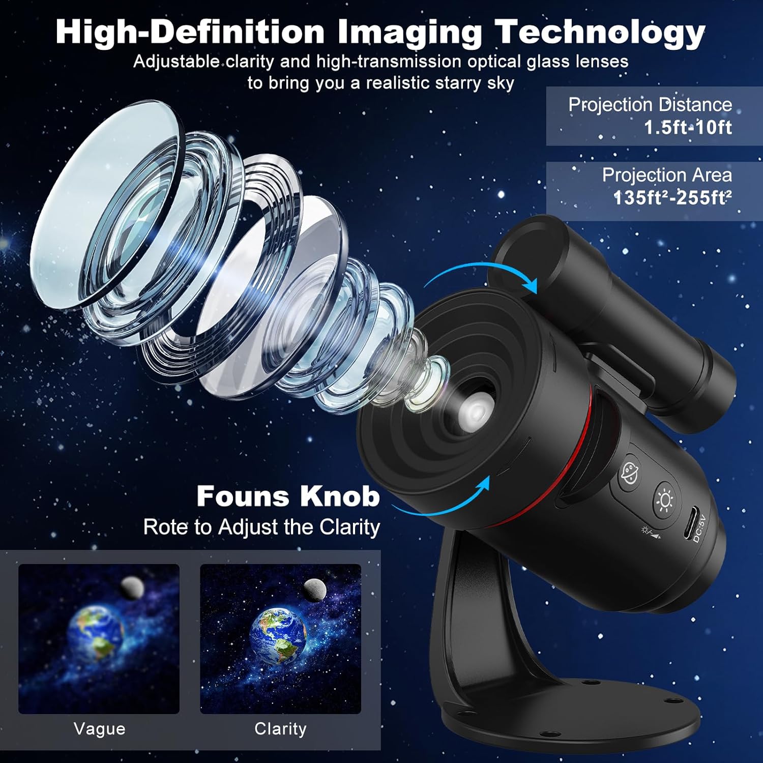 Proyector de Galaxia 4K 6 en 1 - Ambient Lighting Decor For Room reseña y precio