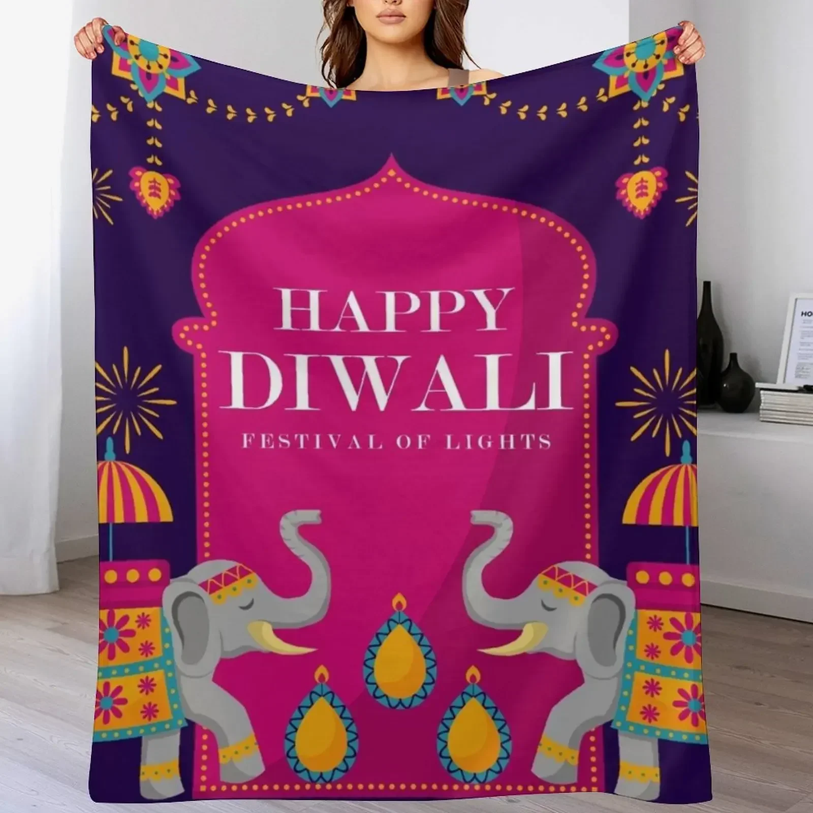 Happy Diwali - Manta decorativ - Lighting Decoration Ideas For Home reseña y precio