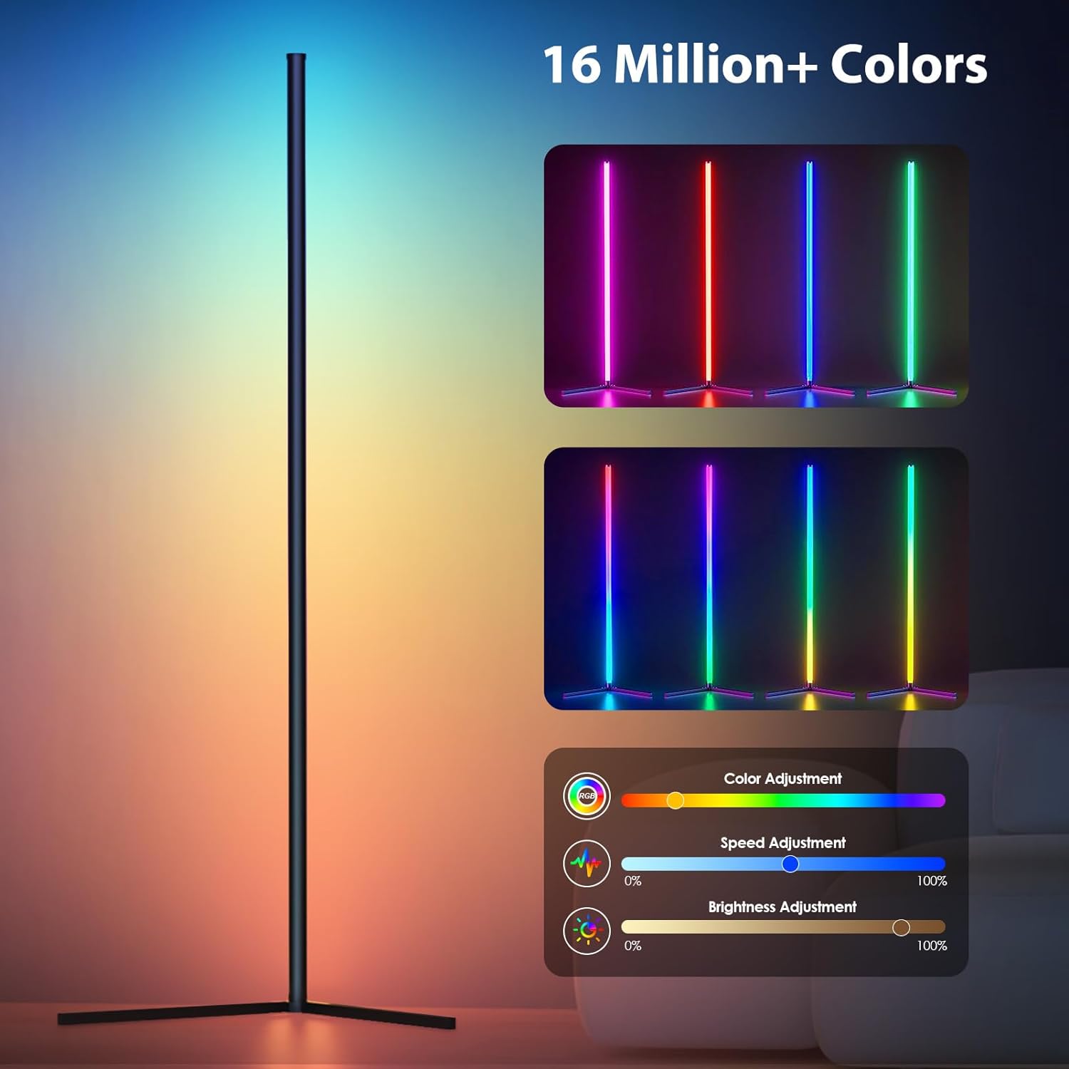 Lámpara de pie inteligente RGB - Floor Lamp Tripod reseña y precio