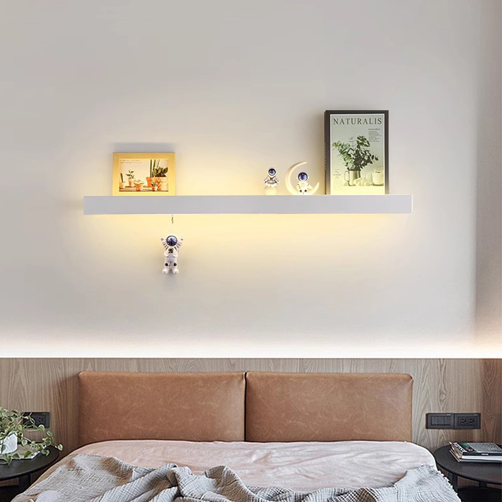 Estante flotante moderno con i - Lighting Room Decor Photo reseña y precio