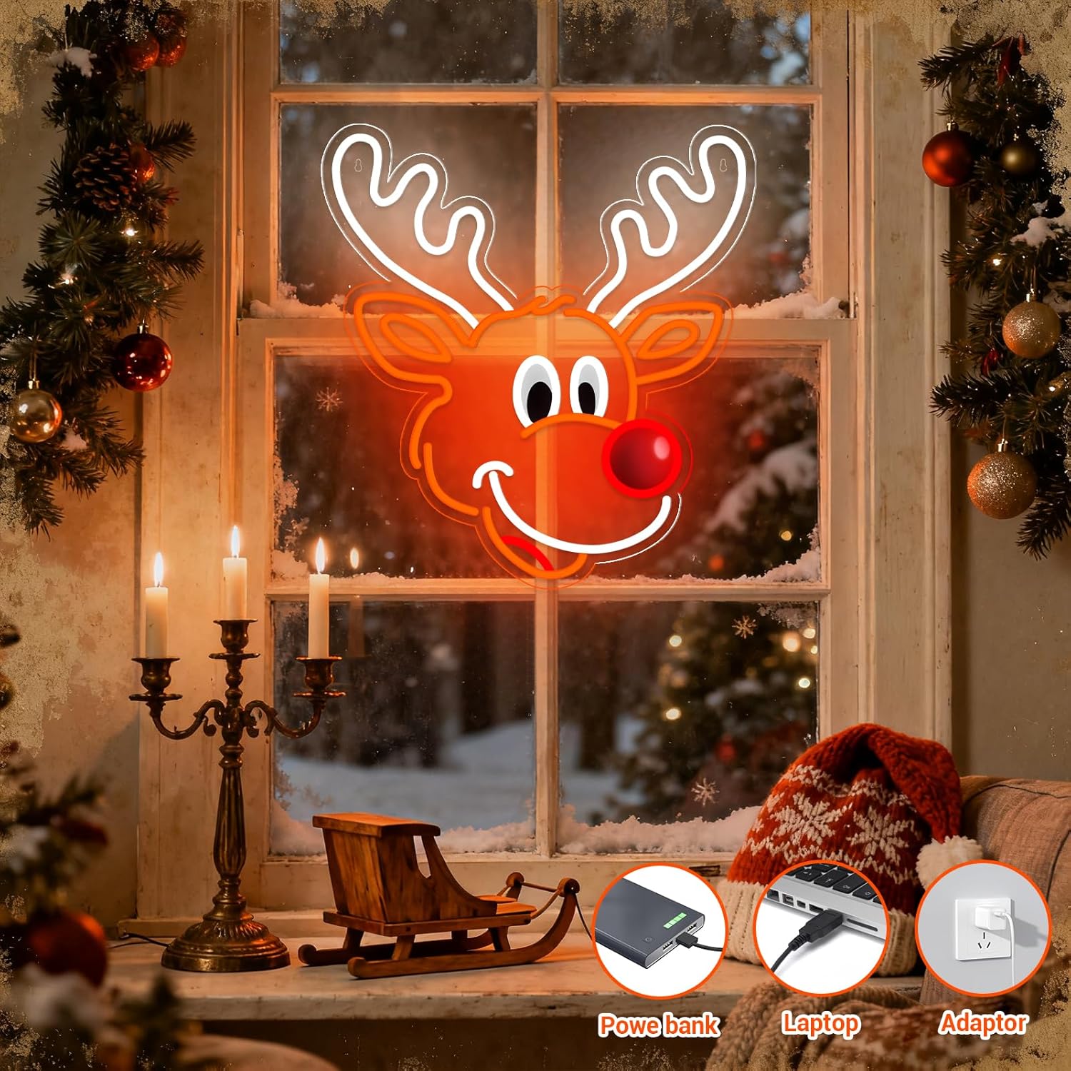 Lindo letrero de neón de Reno  - Lighting Decoration Ideas For Home reseña y precio