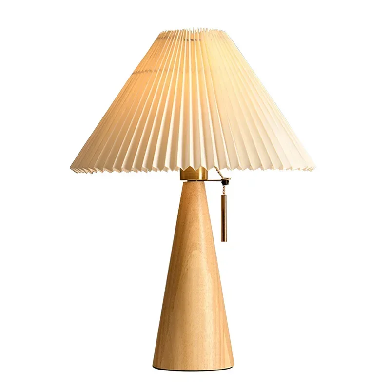 Lámpara de mesa plisada retro, - Lighting Decor For Home reseña y precio